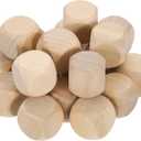 uxcell 20pcs Blank Wooden Dice, 25mm 1 inch Unfinished Wooden Cube Rounded Corners Square Block for DIY Craft Projects
