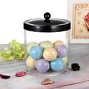 Premium Apothecary Jar - Large Clear Plastic Container with Rustproof Stainless Steel Lid for Laundry/Kitchen/Bathroom (Black), 3 Pack, Round Containers: 6.5" × 6.5"

Rectangular: 7" × 4.5" × 4"