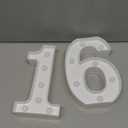 Pooqla Decorative Led Light Up Number Letters, White Plastic Marquee Number Lights Sign 16th Birthday Decorations for Girls Boys Party Wedding Decor Battery Operated Number (16)