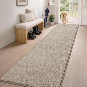 PURRUGS Hallway Runner Rug, 24" x 84", Taupe