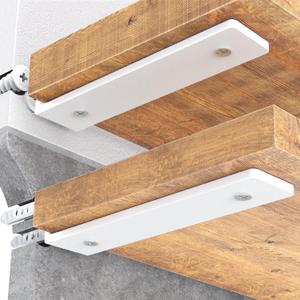 Goovilla Heavy Duty Floating Shelf Brackets, 8 Inch, 4 Pack, White, Steel, Wall Mount