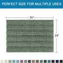 H.VERSAILTEX Bath Mats for Bathroom Non Slip Extra Thick Chenille Striped Bath Rug 24" x 36" Absorbent Non Skid Fluffy Soft Shaggy Rugs Washable Dry Fast Plush Mats for Indoor, Bath Room - Green Bay