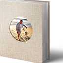 Vienrose Photo Album 4x6 Photos 100 Pockets Linen Cover Slip-in Photo Book with Round Window for Wedding Vacation, Beige