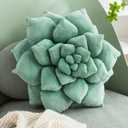 Gerlisay 3D Plant Pillow 13.8'' Cute Flower Throw Pillow Green Plant Shaped Decor Soft Unique Plush Decorative Pillow Throw Cushions for Bedroom Home Decorations