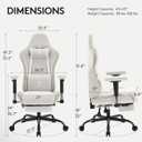 Gaming Chair,Computer Office Chair with Massage,Gel Pad,Beige, 27.5 x 27.5 x 49.2 inches
