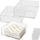 2 Pack Clear Acrylic Napkin Holders, 5.5 Inch Square Cocktail Napkin Dispenser for Table, Bathroom, Kitchen, Dinner Party Essentials