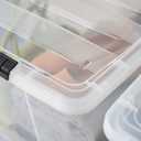 IRIS USA 72 Qt Stackable Plastic Storage Bins with Lids, 6 Pack - BPA-Free, Made in USA - See-Through Organizing Solution, Latches, Durable Nestable Containers, Secure Pull Handle - Clear