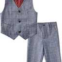 Boys Suits Slim Fit Formal Suits for Boy Tuxedo 2 Pcs Vest Shorts Set Lightweight Wedding Outfit, Size: 5