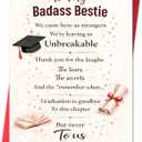 2 x Graduation Card for Bestie Best Friend,Graduation Gifts Cards for Her,2026 High School & College Graduation Cards Gifts Decorations for Girls Bestie Friend Her BFF Female Roommate
