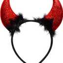 Spooktacular Creations Halloween Devil Horns Headband, Red Headwear Costume Accessories for Kids Girls Women Halloween Party Favors, Cosplay Costume