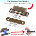 Kitchen Cabinet Magnets Closure CBRIVE 6 Pack Cabinet Magnetic Catch Cupboard Door Magnets Heavy Duty 15 lbs Metal RV Drawer Latch Closet Closing Stainless Steel Shutter Hardware Closer-Bronze