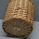 Household Essentials Willow Wicker Waste Basket, Medium, Handwoven with Built-in Plastic Liner, Durable and Attractive Weave, Tapered Design, Compact, Easy to Clean, Natural