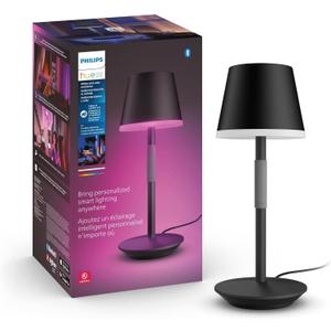 PHILIPS Hue Go Smart Portable Table Lamp, 1 Pack, Black, White and Color Ambiance LED Color-Changing Light, Smart LED Lamp For Indoor and Outdoor Use, Control with Hue App or Voice Assistant
