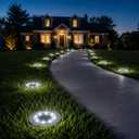 INCX 4.6 inch Solar Lights Outdoor Waterproof,12 Pack Solar Lights for Outside, Solar Garden Lights Landscape Lighting for Patio Pathway Lawn Yard Deck Driveway Walkway, Cold White