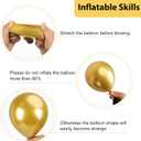 RUBFAC Black and Gold Balloons 129pcs Different Sizes Pack of 18 12 10 5 Inch, Latex Balloon Garland Arch Kit for Party Graduation Wedding Holiday Happy Birthday Decoration
