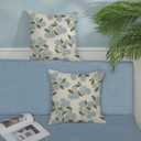 Spring Pillow Covers 18x18 Inch 2 Pcs Blue Green Hydrangea Flower Decor Throw Pillows Vintage Floral Seasonal Summer Outdoor Decoration Pillowcase Linen Cushion Cover for Couch Sofa