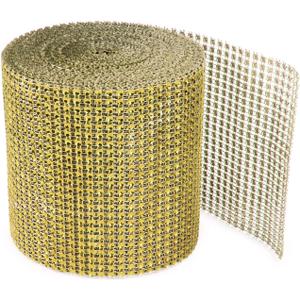 Super Z Outlet Sparkling Rhinestone Mesh Ribbon for Event Decorations, Wedding Cake, Birthdays, Baby Shower, Arts & Crafts, 4.75" x 10 Yards, 24 Row, 1 Roll (Gold)