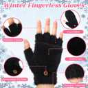 SATINIOR 8 Pairs Women's Winter Gloves Warm and Fleece Lining Knit Touchscreen Elastic Cuff Texting Gloves (Khaki, Taro, Pink, Black)