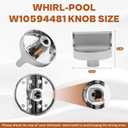 W10594481 Gas Range Stove Knobs Replacement (5 Pack) for Whirlpool Stove/Oven WCG97US0DS00 WCG97US6DS00, Cooktop Control Knobs Replaces WPW10594481 3281332 PS11756644