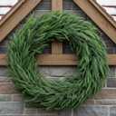 48" Christmas Wreath Artificial Large Wreath Christmas Decoration for Front Door Real Touch Artificial Green Decoration for Xmas Winter Farmhouse Home Decor(Norfolk)
