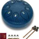 Steel Tongue Drum 6 Inch 8 Notes,C-Key Steel Hand Drum Instruments Set for Kids Adults,Navy Blue