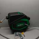 SHAWTY Retractable Garden Hose Reel 100FT 1/2" - 4-Layer Hose with Metal Bracket, Auto-Lock Slow Retraction, Outdoor Water Hose Reel for Yard & Garden - Nozzle Included (Green, 1/2" 100ft) (1/2" 100ft, Green)