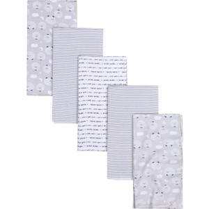 Gerber Boys and Girls Newborn Infant Baby Toddler Nursery 100% Cotton Flannel Receiving Swaddle Blanket, Sheep Grey, Pack of 5