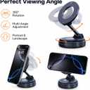 Magnetic Phone Holder for Car, MagSafe Compatible Car Mount with Super Strong Suction, 360 Adjustable Dashboard & Windshield Cell Phone Mount (Black)