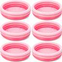 VioraWhite 6 Pack Inflatable Kiddie Pool for Toddlers 34"x10" Pink Blow up Kids Swimming Pool Small 3 Rings Round Baby Pools for Indoor Outdoor Water Game Play Center