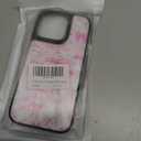 Case for iPhone 16 Pro, Trendy Aesthetic Pink Ribbon Bow Pattern Print, Glossy Hard PC Back Soft TPU Bumper, Slim Shockproof Anti-Scratch Cover for Teen Girls Women