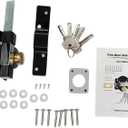 Barn Door Lock,Double-Sided Sheds Lock - Sliding Secure Latch 5 Keys for Garage Fence Gate Bedroom Backyard Shed Rv Patio Cabinet Pantry Exterior Chicken Coop