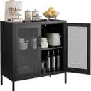 Buffet Cabinet, Modern Industrial Style Sideboard Buffet Cabinet, with Adjustable Shelves Credenza for Living Kitchen Dining Farmhouse, Black