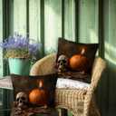 Gothic Halloween Throw Pillow Covers 18x18 Set of 2 | Decorative Cushion Cases for Couch, Sofa and Bedroom | Rustic Fall Pillowcases for Home Decor, Living Room, Farmhouse