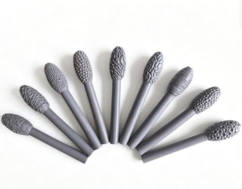 Clay Texture Roller for Art Projects,5/9/18pcs Modeling Pattern Rollers Kit, Single Head/Double Head, Roller Stick, Clay Bead Roller,Clay Texture Tools for Art (Single Head 9pcs)