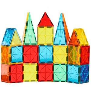 FNJO Magnetic Tiles, 24 PCS Magnet Building Set, Magnetic Building Blocks,Construction STEM Toys for Kids