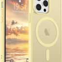 SUPFINE Magnetic for iPhone 12 Pro Max Case (Compatible with MagSafe) (Military Grade Drop Protection) Slim Translucent Matte Shockproof with Anti-Fingerprint Phone Case,Buttercream Yellow