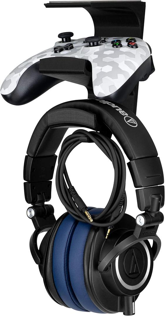 BRAINWAVZ The VULCAN - Under Desk Gamepad Controller & Headphone Hanger Holder Stand - Designed for XBOX ONE, PS4, PS3, PS5, Dualshock, Switch, PC, Steelseries, Steam & More