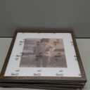 KINLINK 12x12 Picture Frame Brown Set of 4, Wooden Square Photo Frames Matted 8x8 with Plexiglass for 8x8 with Mat or 12x12 without Mat for Table and Wall Display