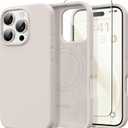 GONEZ Magnetic for iPhone 16 Pro Max Case, [Compatible with MagSafe] Anti-Scratch Microfiber Lining & Screen Protector, Silicone Camera Control, Shockproof Slim Phone Cover 6.9 inch, Stone