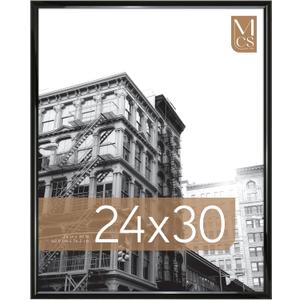 MCS Trendsetter 24x30 Poster Frame Black High-Gloss, Vertical & Horizontal Wall Hanging Large Picture Frame for Photos, Posters & Art Prints (1-Pack)
