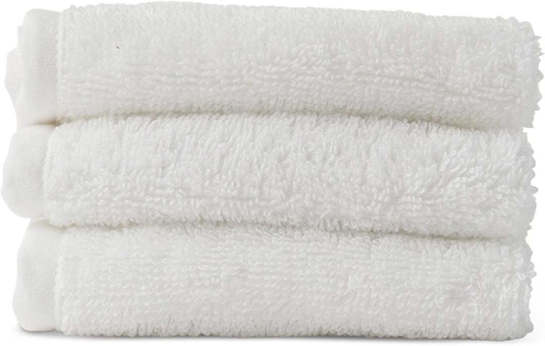 Lalo Baby Washcloths 3-Pack - 100% Organic Cotton, Soft & Absorbent, Gentle on Sensitive Skin, Machine Washable Soft Kids Washcloths - Coconut