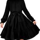 Arshiner Girls Dress Halloween Fall Long Sleeve Church Tween Dresses Black, Size 12-14