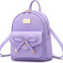 I IHAYNER Girls Bowknot Cute Leather Backpack Mini Backpack Purse for Women Purple