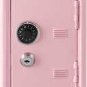 Younion Money Safe and Cash Lock Box, Mini Size Security Safe Box for Money Jewelry and valuables, 4.6"x 4.2"x 6.9" Pink