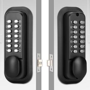 Double Sided Keypad Door LockDouble Sided Gate Lock Waterproof and Sun Proof,Double Sided Keyless Door Lock (Black)