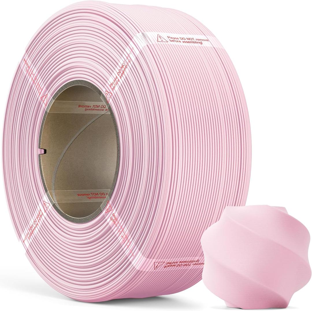 PLA Matte, Pre-Dried Refill Filament 1kg (2.2lbs) for Reusable Spools, 1.75mm Spool-Less 3D Printing Filament, Compatible with Bambu Lab 3D Printers Sakura Pink