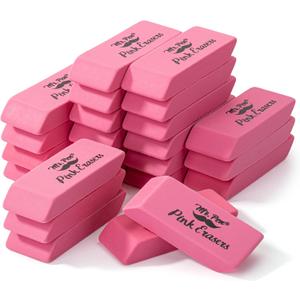 Mr. Pen- Pink Pencil Eraser, 24 Pack, Mr Pen Erasers for Pencils, Large Erasers Bullk, Smudge and Latex Free, for School, Office, for Students