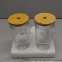 Birity 24oz Glass Cups with Lids and Straws,Glass Tumbler with Handle,2 setReusable Glass Ice Coffee Cups with Lid and Straw for Smoothies,Tea,Juice,Boba Cup for Cold & Hot Drinks,Travel Cup