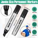 Fuutreo 32 Pcs Jumbo Permanent Markers Bulk Large Chisel Tip Permanent Markers Waterproof Jumbo Pens Quick Drying Office Supplies(Multicolor)