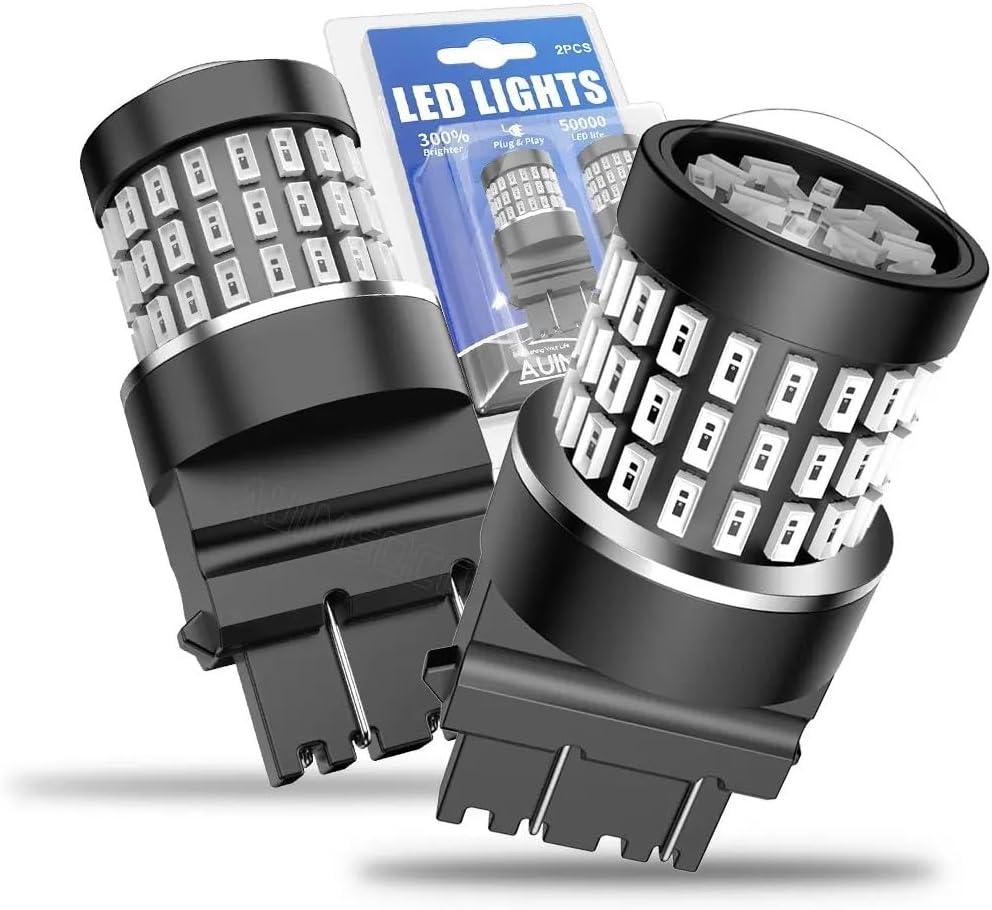 7443 LED Bulb Red, Super Bright Brake/Tail Light Bulb for Chevy Silverado 1500(2014 2015 2016 2017 2018 2019 2020 2021), 300% Brighter 4000LM T20 W21W 7440 7444 Replacement, Canbus-Ready, Pack of 2